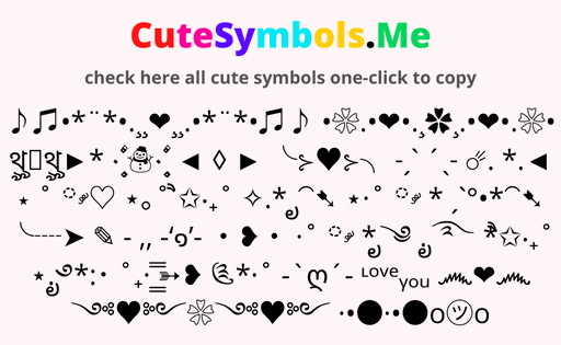 Cute Symbols Copy and Paste ༊*·˚ *ੈ✩‧₊˚ - CuteSymbols.Me